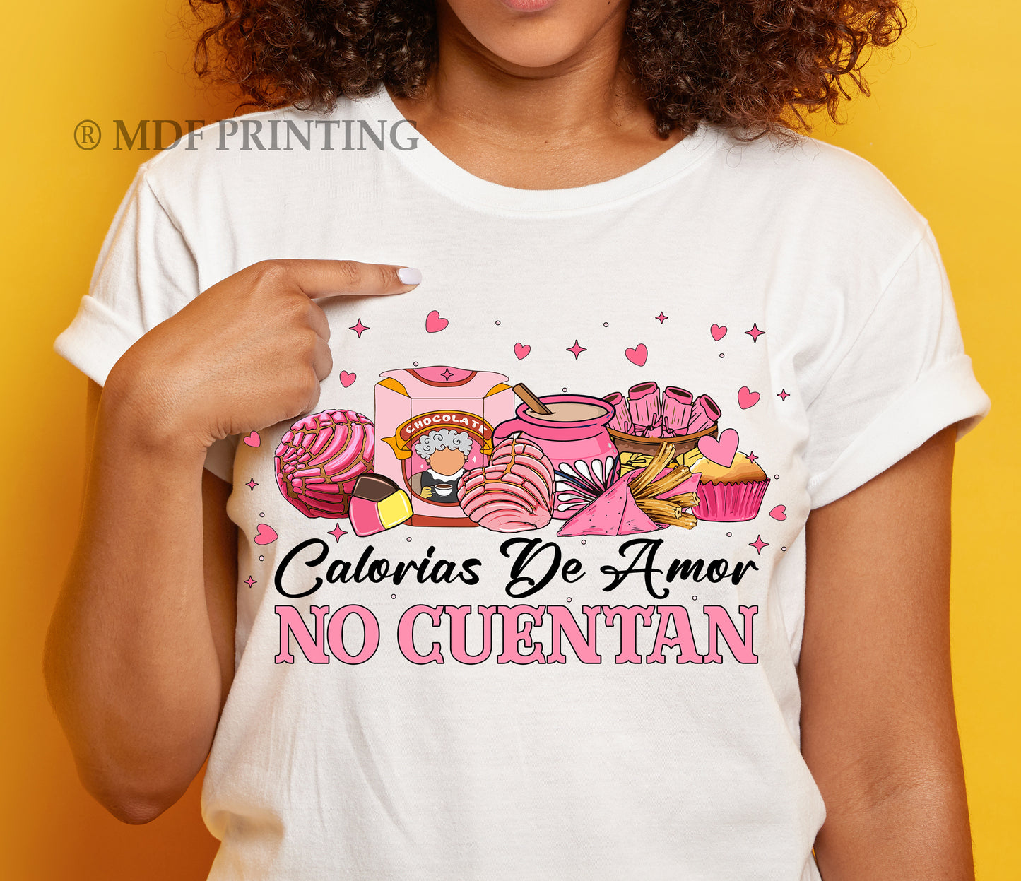 Calorias De Amor No Cuentan Mexican Food valentine - Full Color Transfer DTF