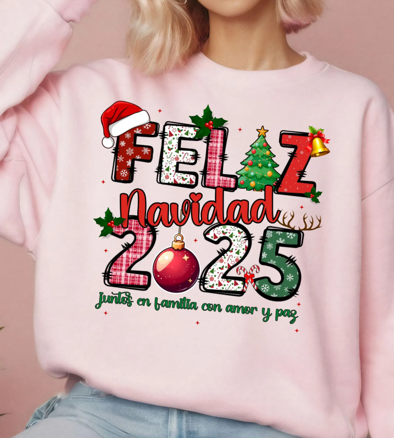 Feliz Navidad 2025 - Full Color Transfer DTF