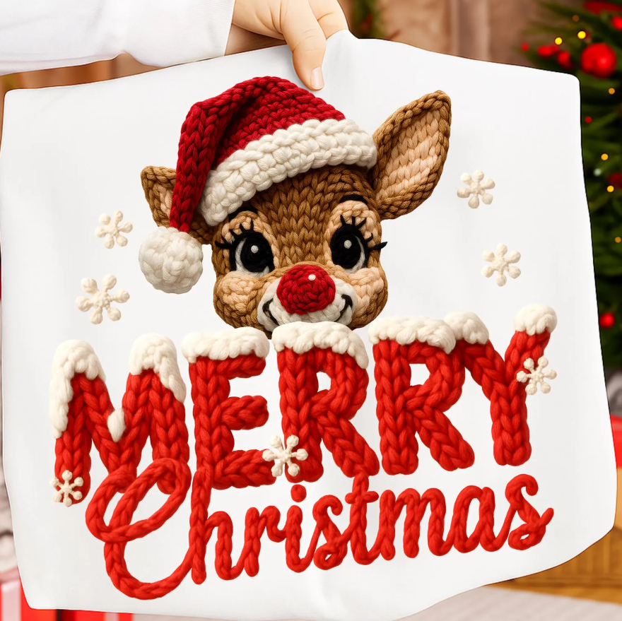 Merry Christmas Crochet - Full Color Transfer DTF