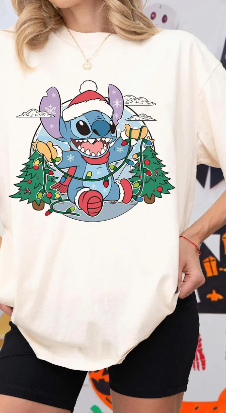 Stich's Christmas 1- Full Color Transfer DTF