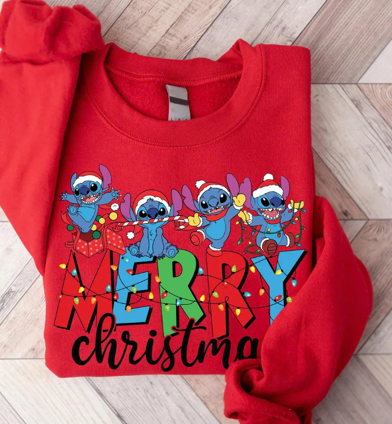 Stich's Merry Christmas - Full Color Transfer DTF