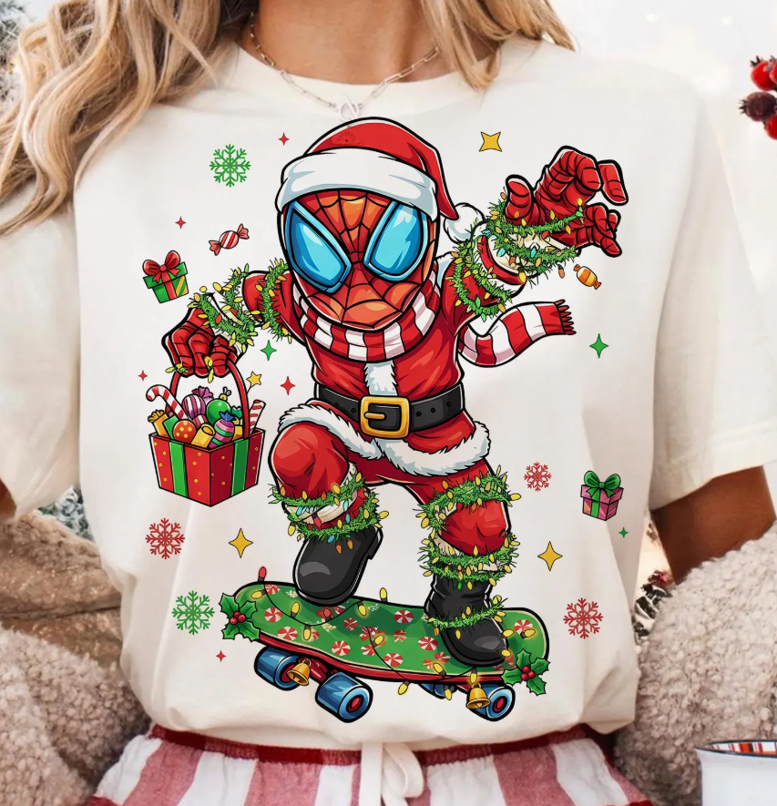 Spiderman Christmas - Full Color Transfer DTF