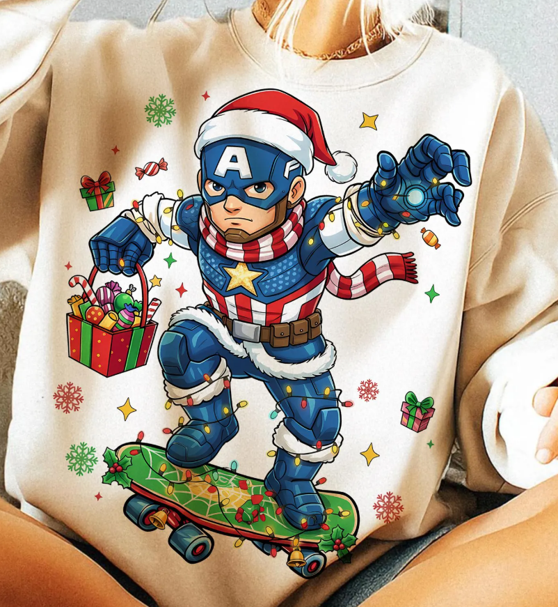 Captain America Christmas - Full Color Transfer DTF