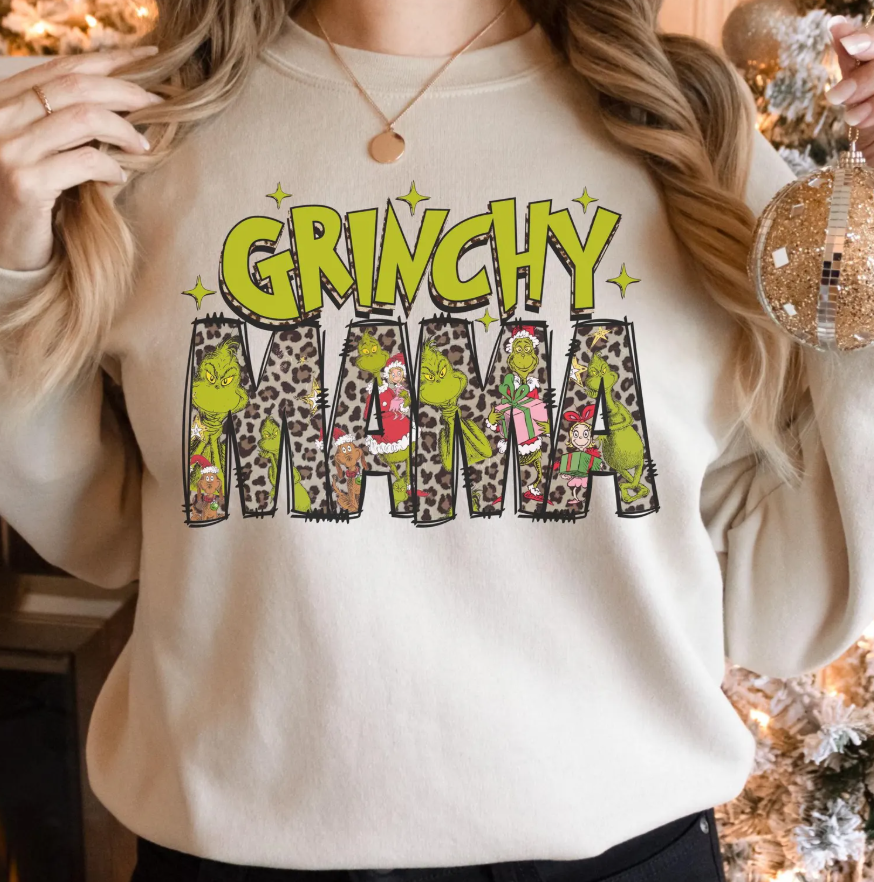 Grinchy Mama- Full Color Transfer DTF