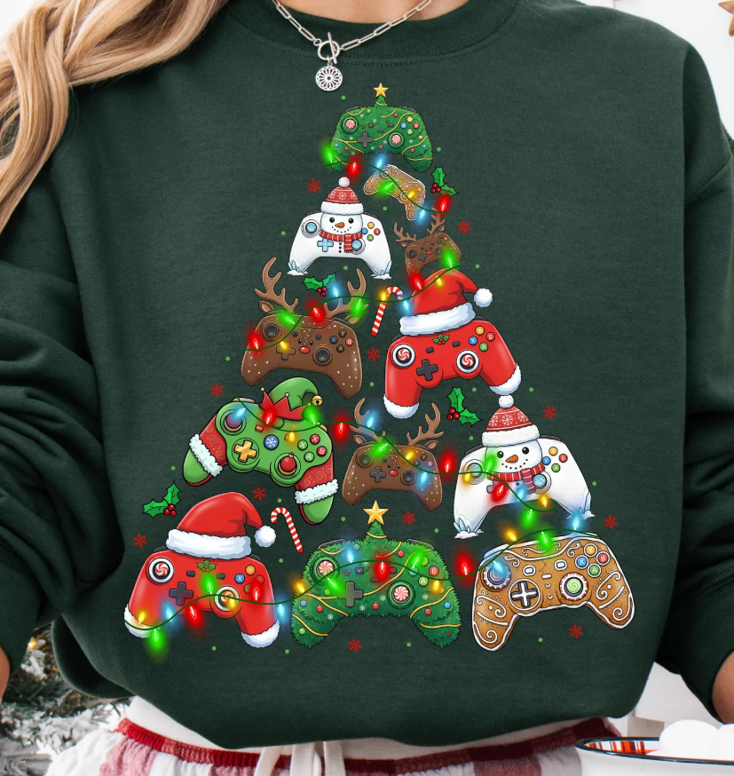 Gamer Christmas Tree - Full Color Transfer DTF