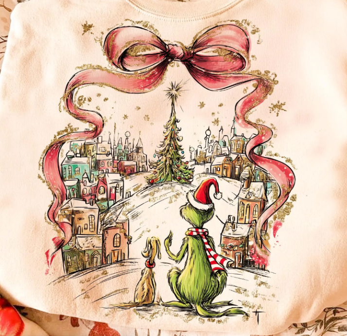 Christmas Grinch and Max - Full Color Transfer DTF