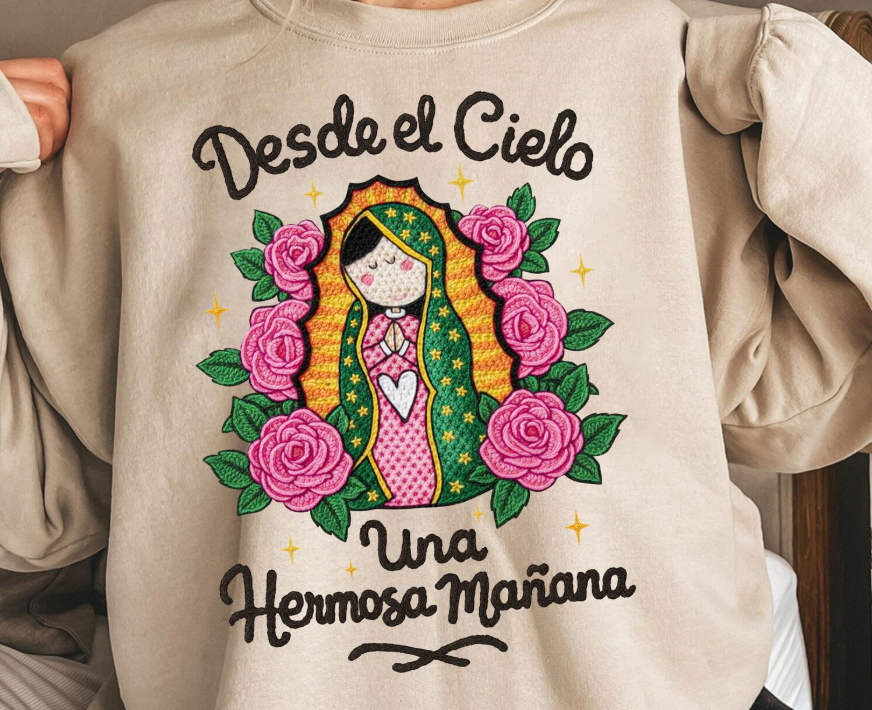 Desde el cielo una hermosa mañana Crochet - Full Color Transfer DTF