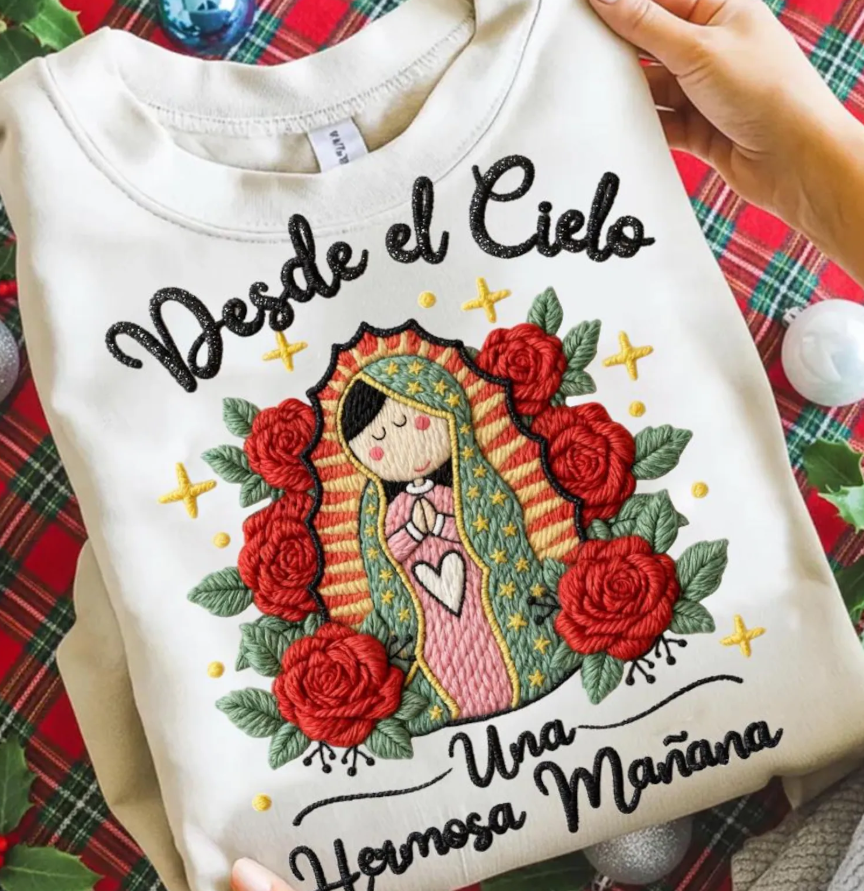 Desde el cielo una hermosa mañana Crochet - Full Color Transfer DTF