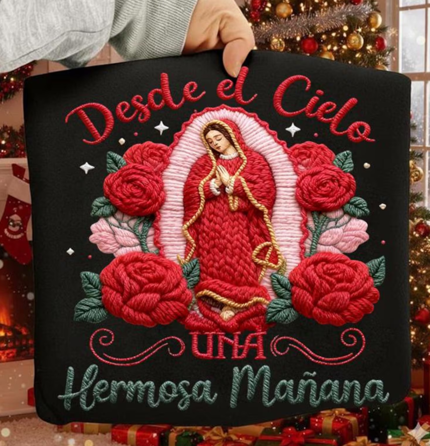 Desde el cielo una hermosa mañana Rosas Crochet - Full Color Transfer DTF