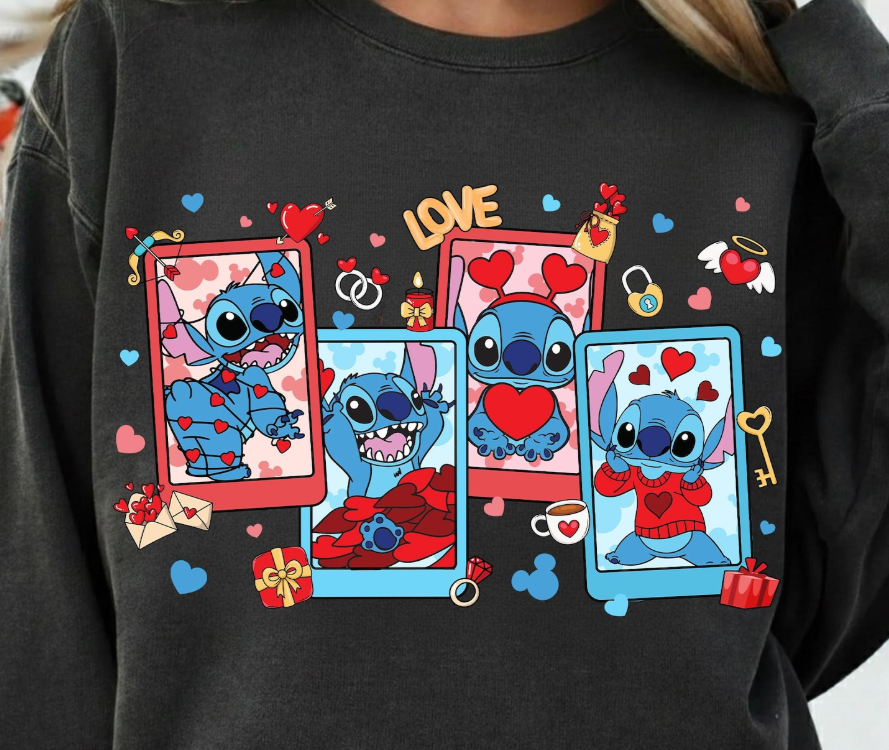 Stitch Valentine's Day - Full Color Transfer DTF