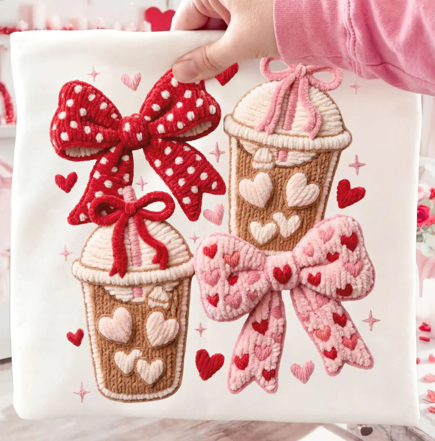 Smoothies and a love bow - Full Color Transfer DTF