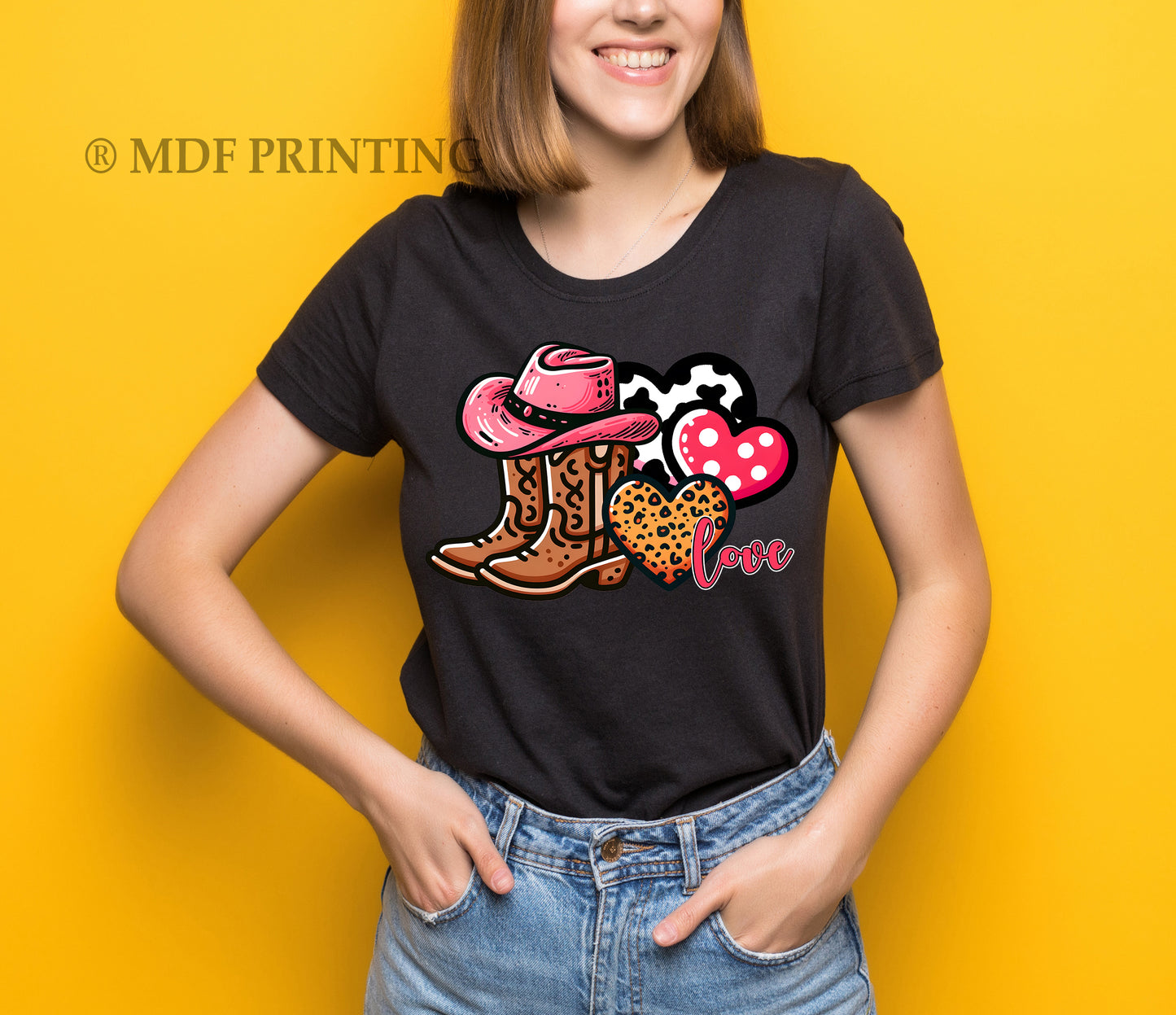Cow Girl Love - Full Color Transfer DTF