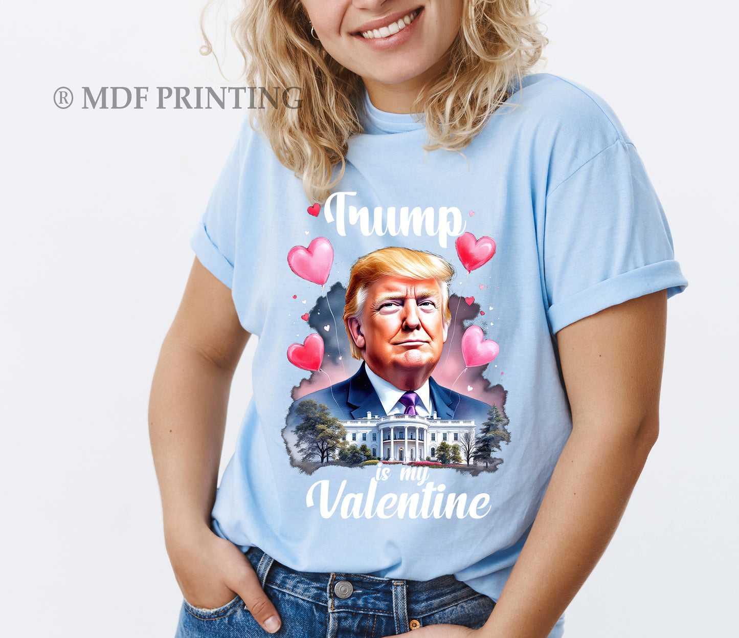 Funny Patriotic Valentine's Day Trump - Full Color Transfer DTF