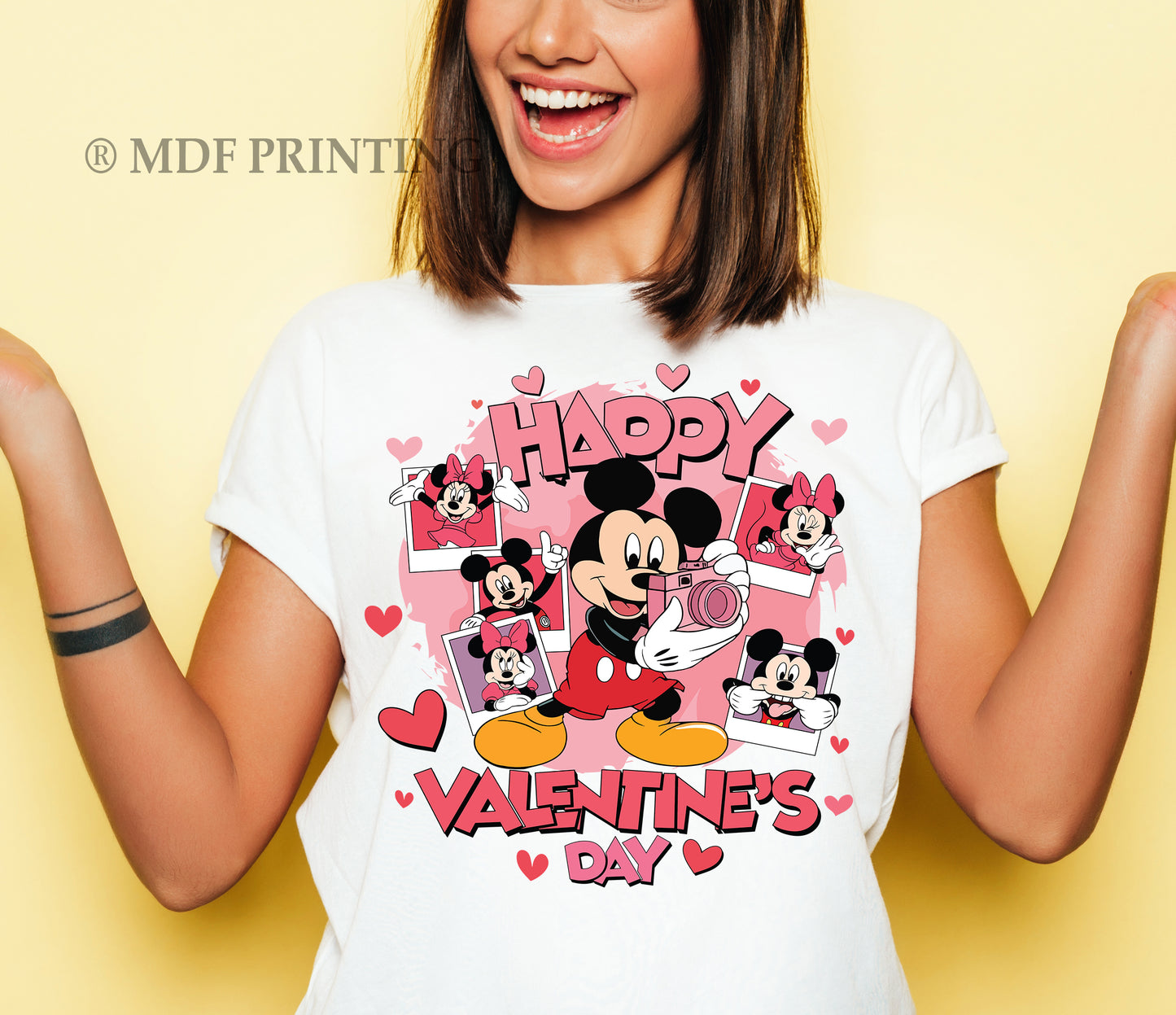 Happy Valentine's day Mickey & Minnie - Full Color Transfer DTF