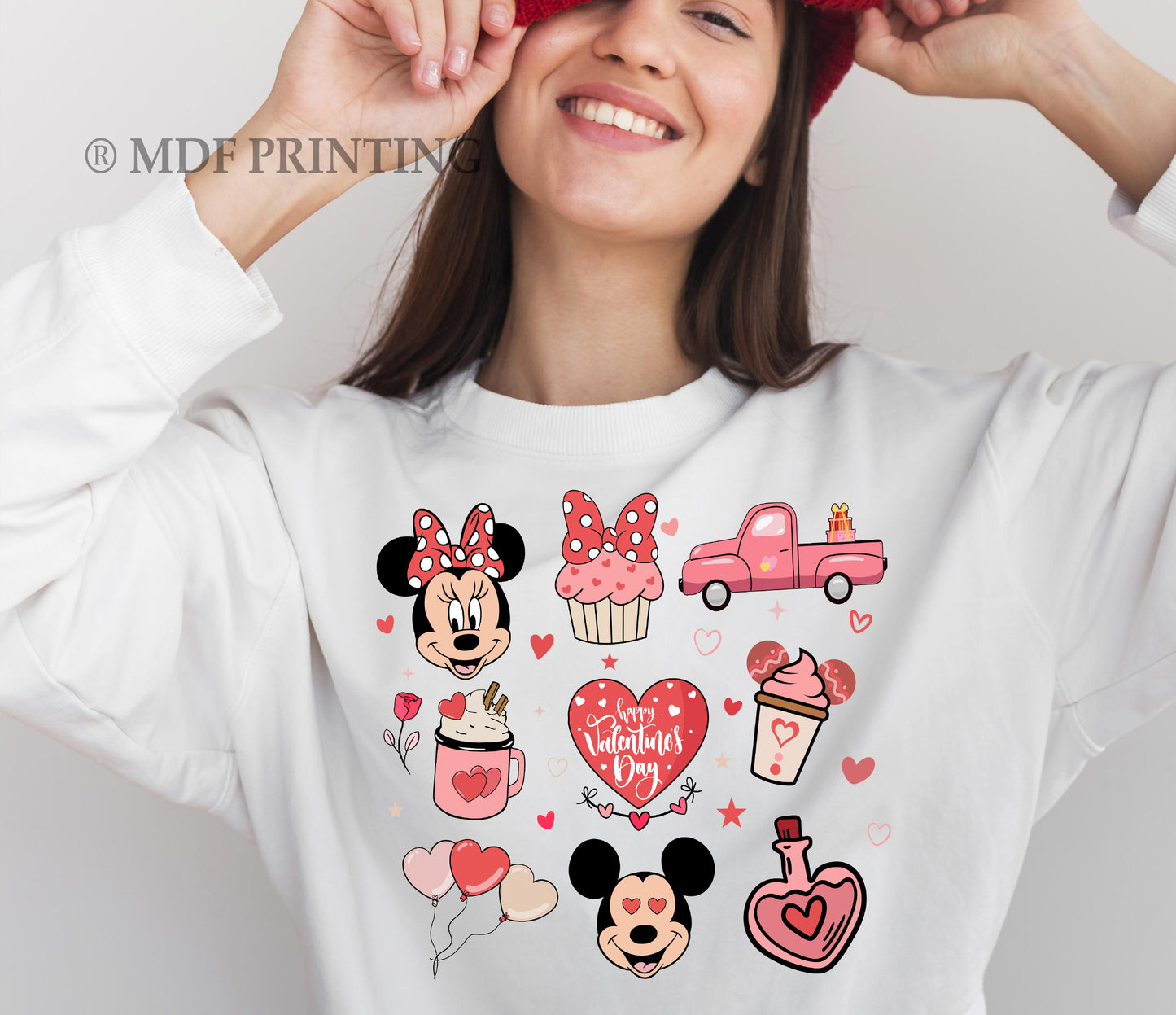 Happy Valentines day Mickey- Full Color Transfer DTF