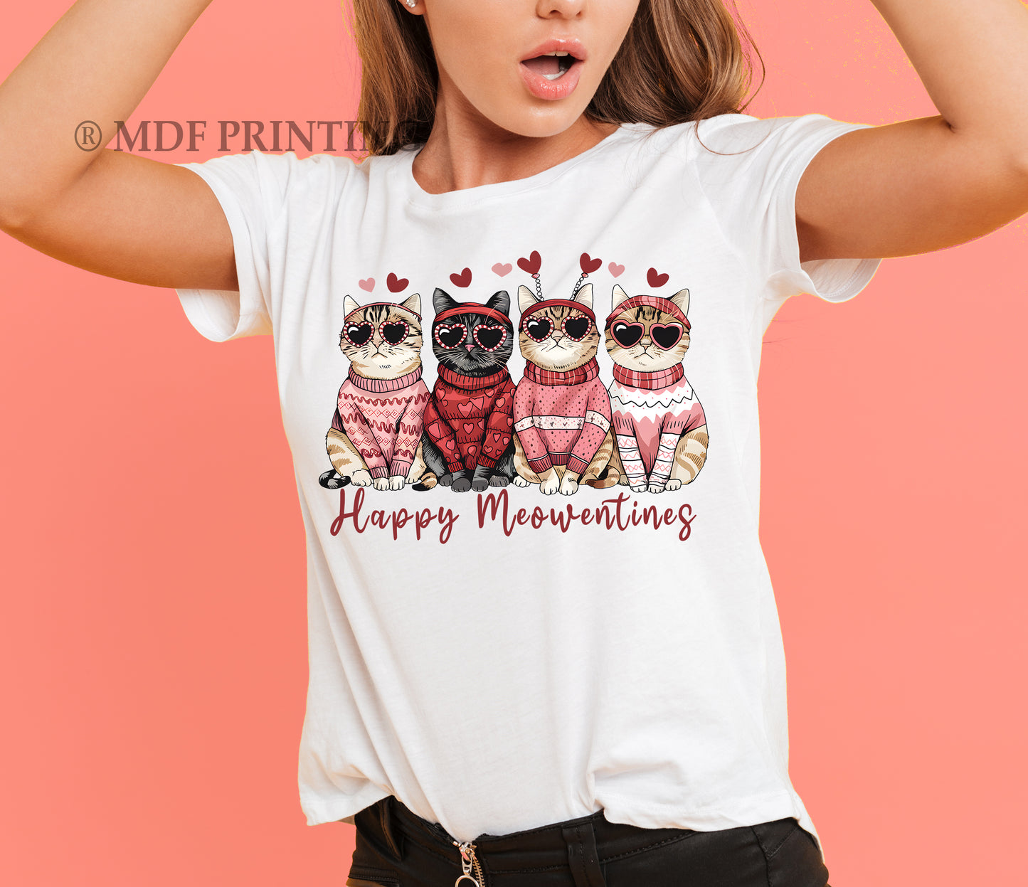 Happy meowntines - Full Color Transfer DTF