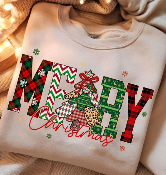 Merry Christmas tree -  Full Color Transfer DTF