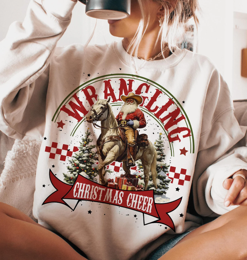 WRANCLING Christmas Cheer -  Full Color Transfer DTF