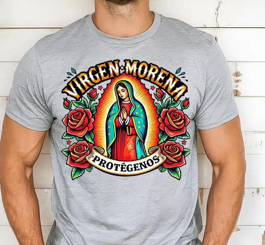 Virgen Morana Protegenos -  Full Color Transfer DTF
