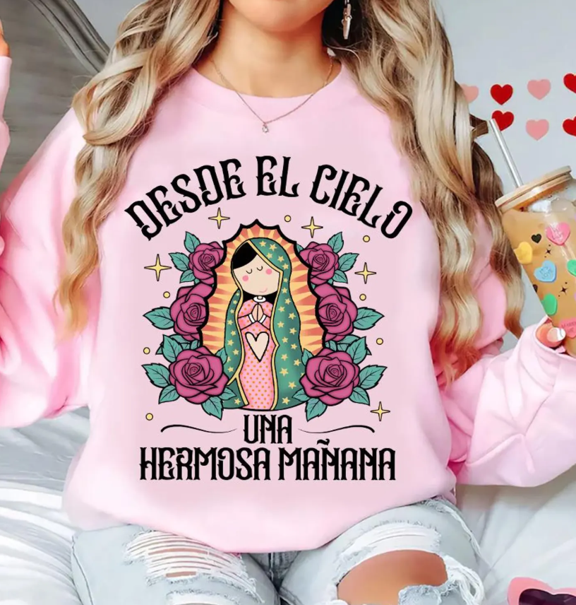 Desde el cielo una hermosa mañana Virgen -  Full Color Transfer DTF