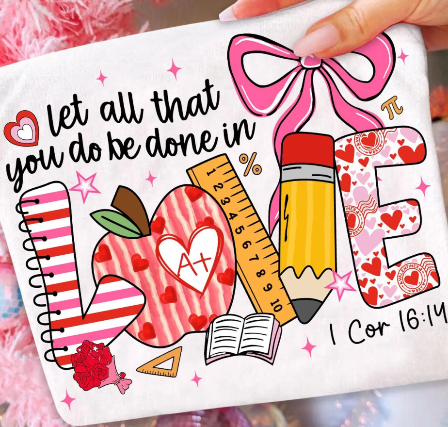 Love, I Cor 16:14 - Full Color Transfer DTF