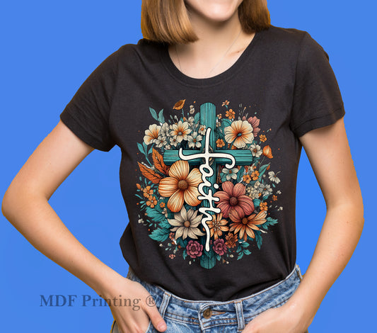 Faith Flower - Full Color Transfer DTF