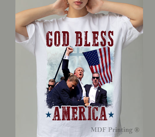 God Bless 2 - Full Color Transfer DTF