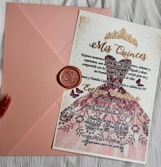 Invitation with pearl envelope