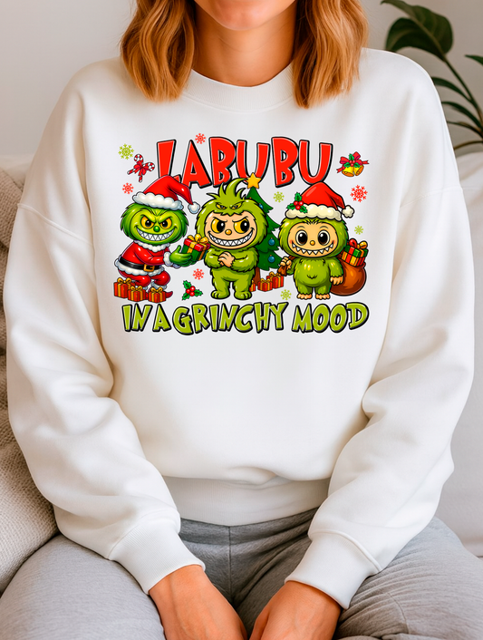Labubu in a Grinchy Mood - Full Color Transfer DTF