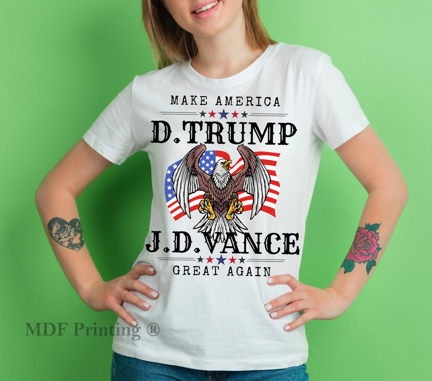 MAGA TRUMP VANCE whiteoutfits - Full Color Transfer DTF