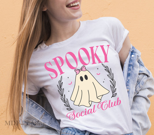 Spooky Social Club Pink- Full Color Transfer DTF