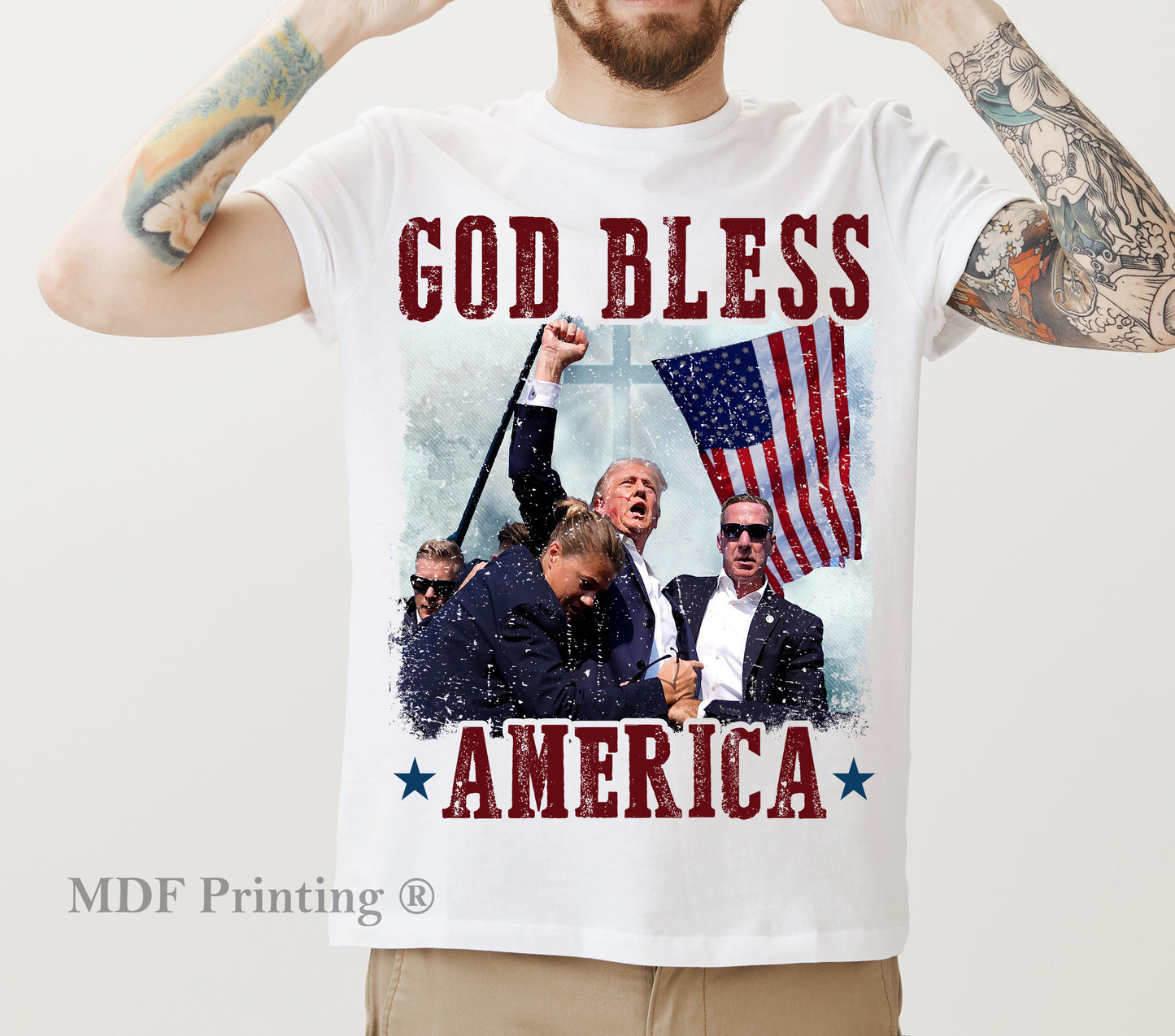 God Bless America - Full Color Transfer DTF